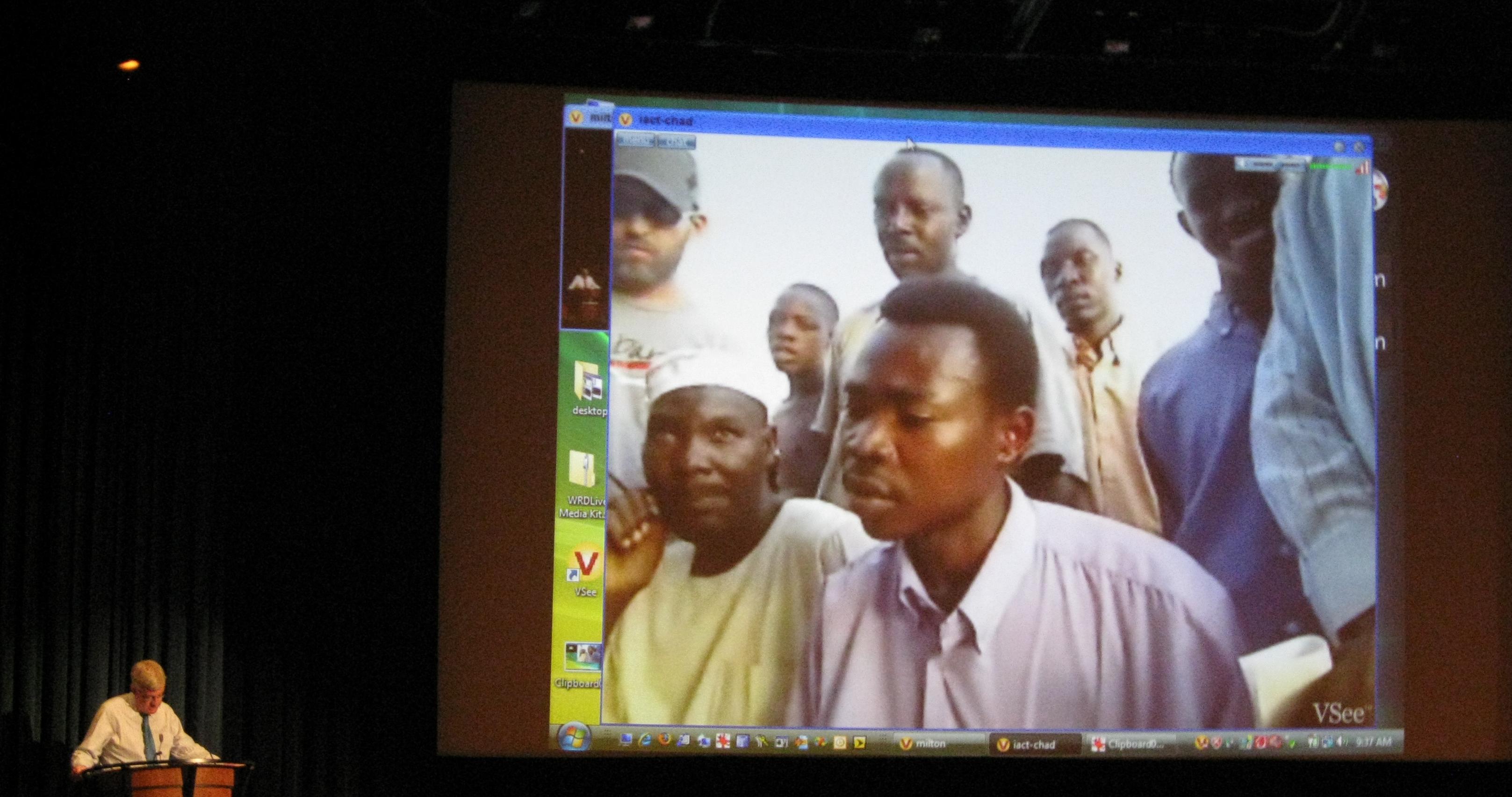 headmaster Darfuri headmaster of Obama school in Chad, live during setup