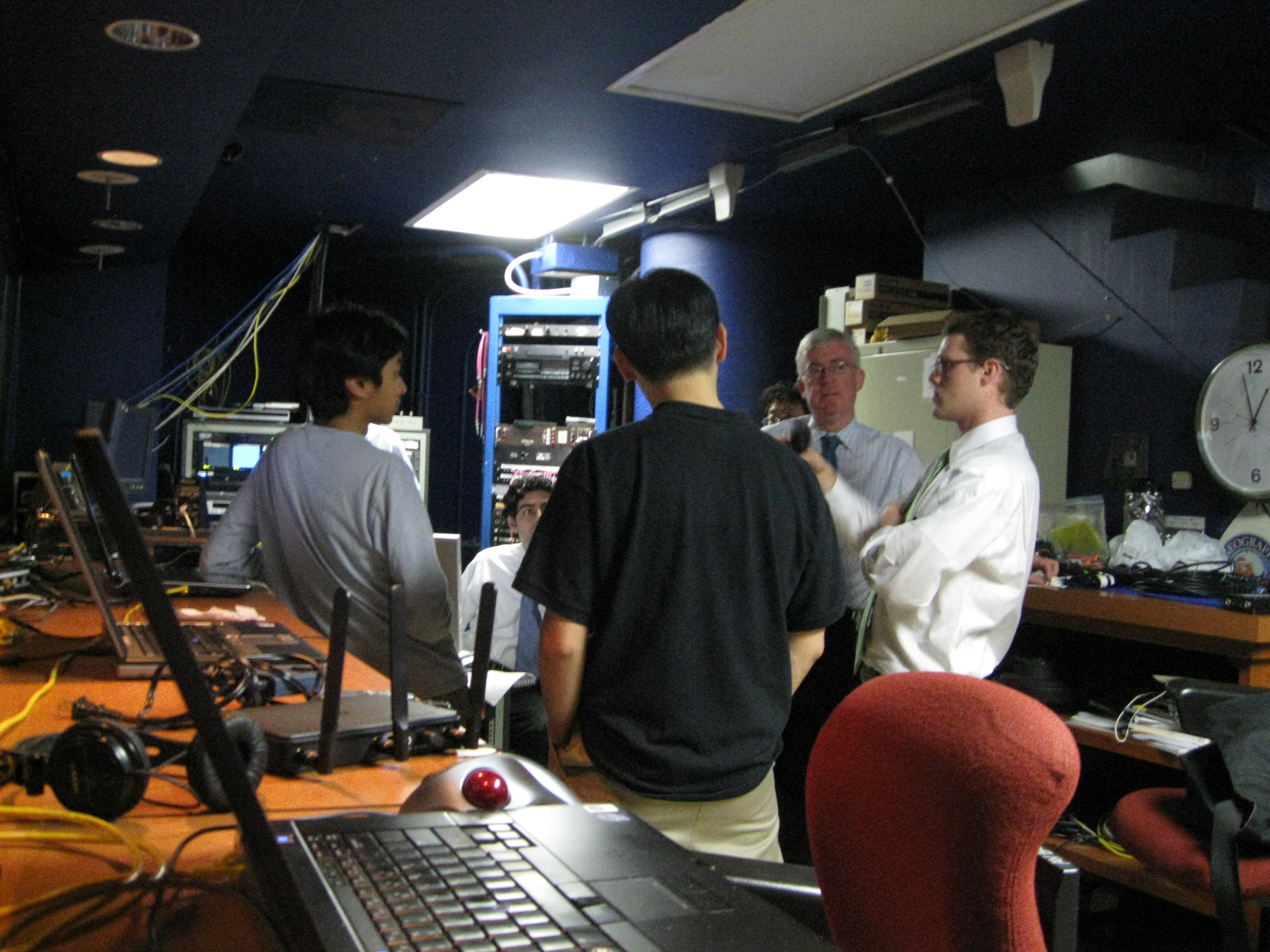 team VSee and UNHCR team backstage at the National Geographic Grosvenor Auditorium