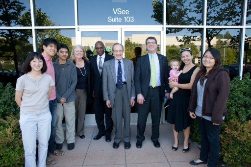 Bill perry and Ash Carter at VSee Office with Team width=