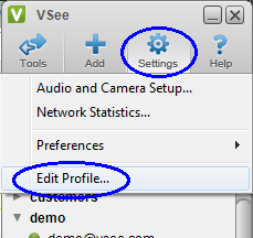 VSee Edit profile